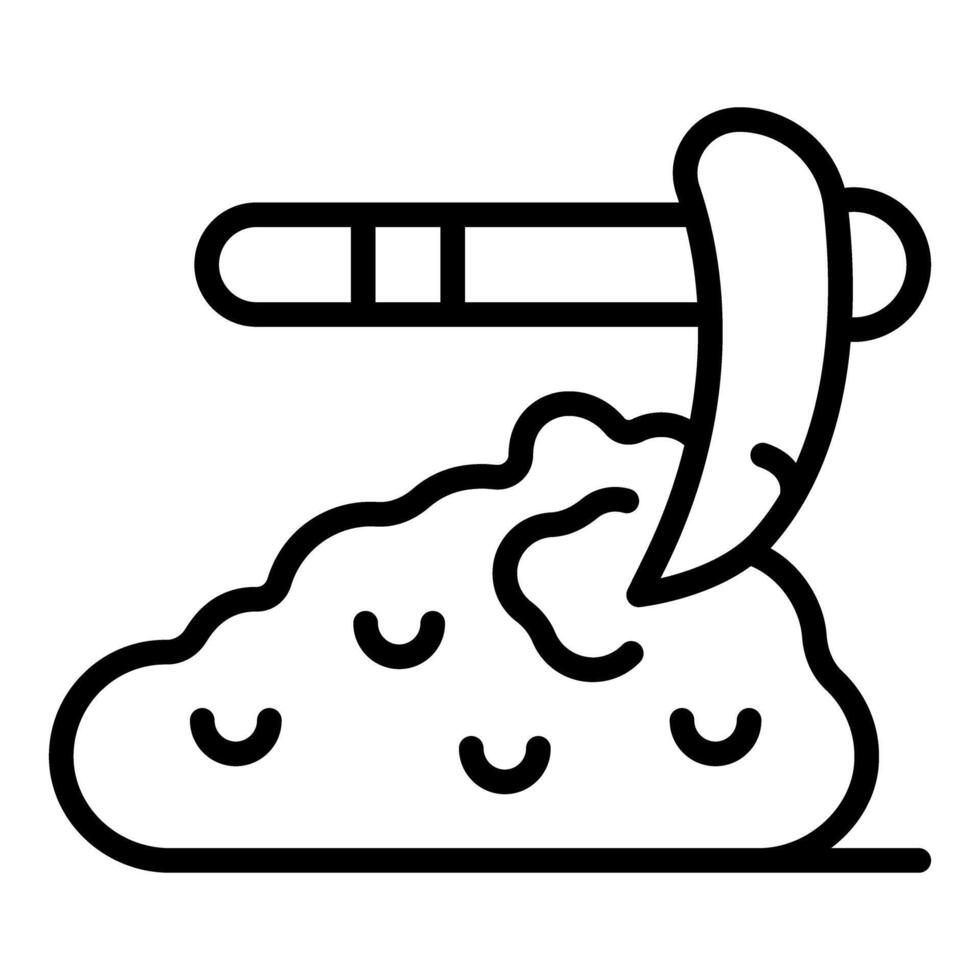 Pickaxe hitting ground for extraction minerals and resources vector