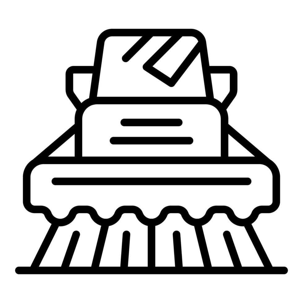 A black and white line drawing of a tractor vector