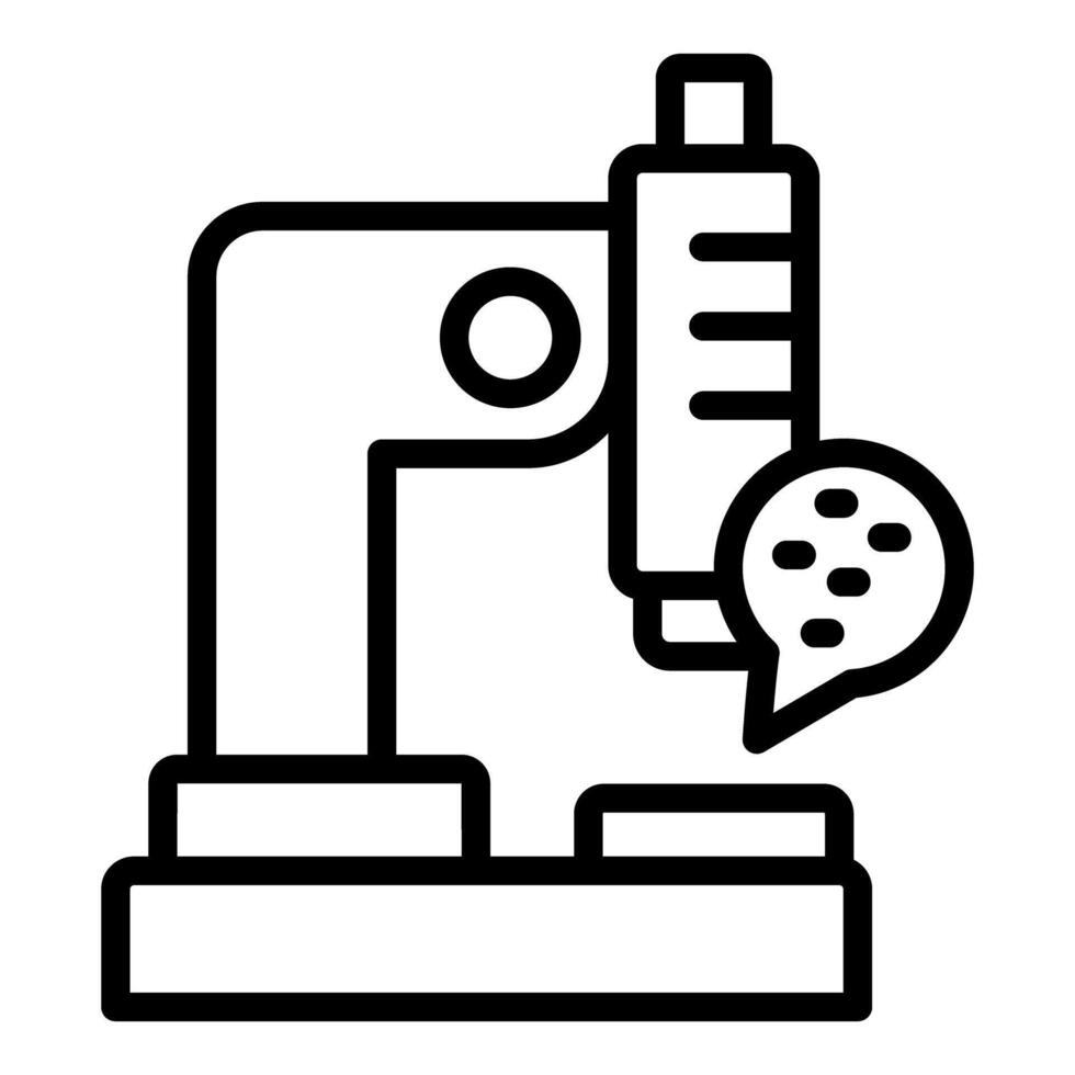 Laboratory microscope analyzing virus or bacteria sample icon vector