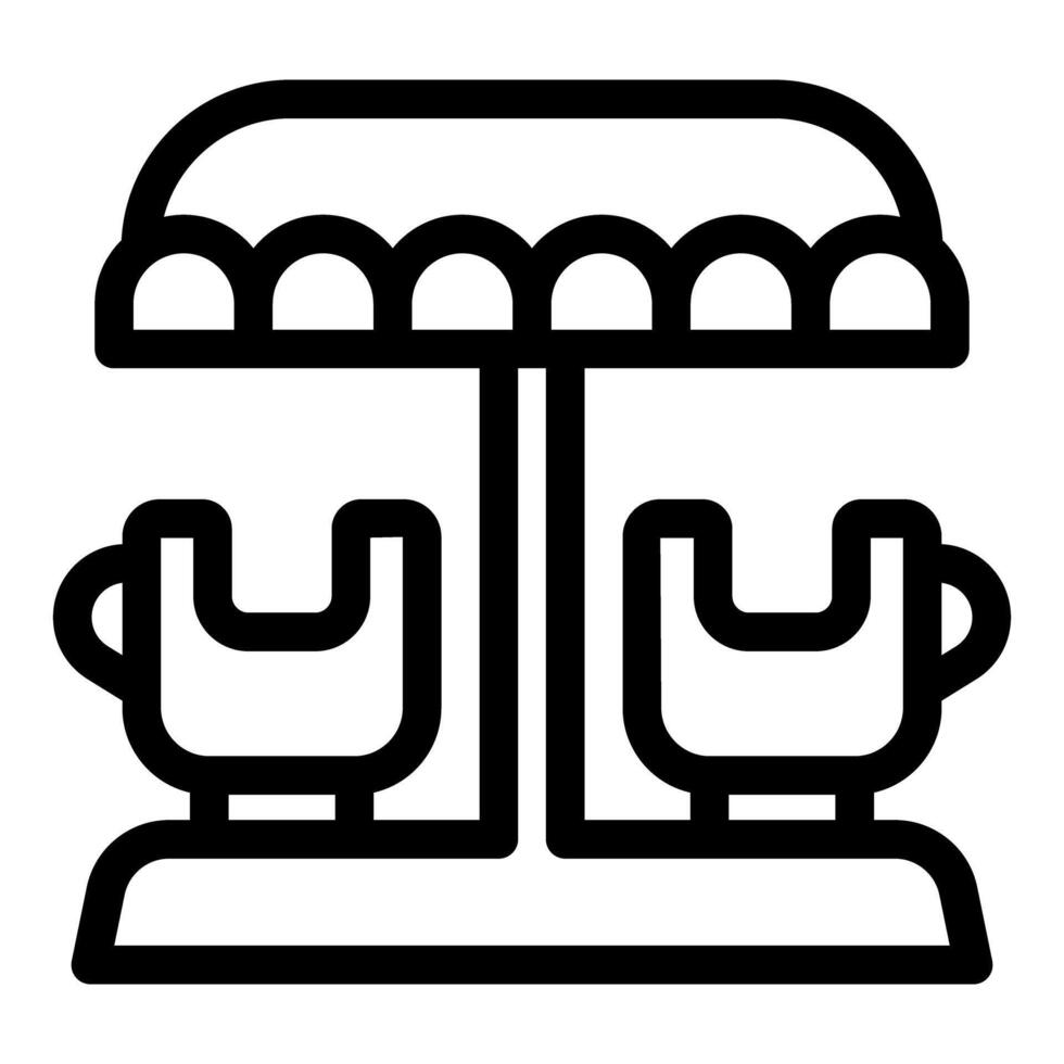 Swing ride with canopy offering exciting entertainment at amusement park vector