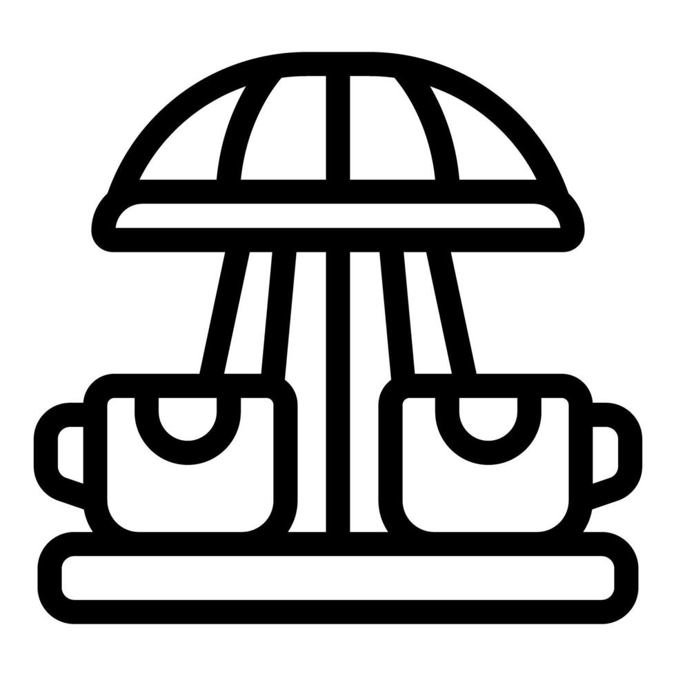 Swing ride with canopy protecting from sun and rain in amusement park vector