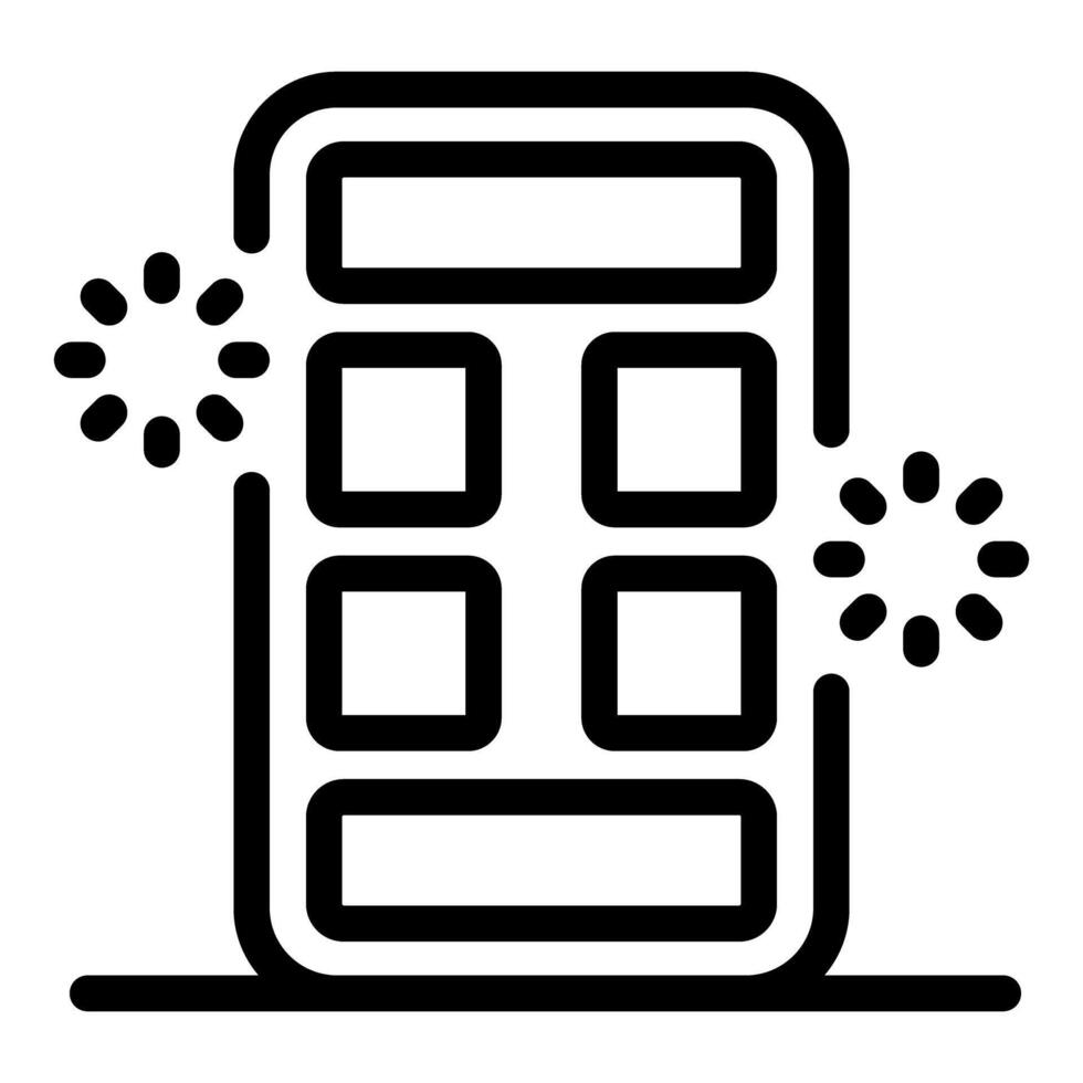 Phone showing updating status with rotating circles animation vector