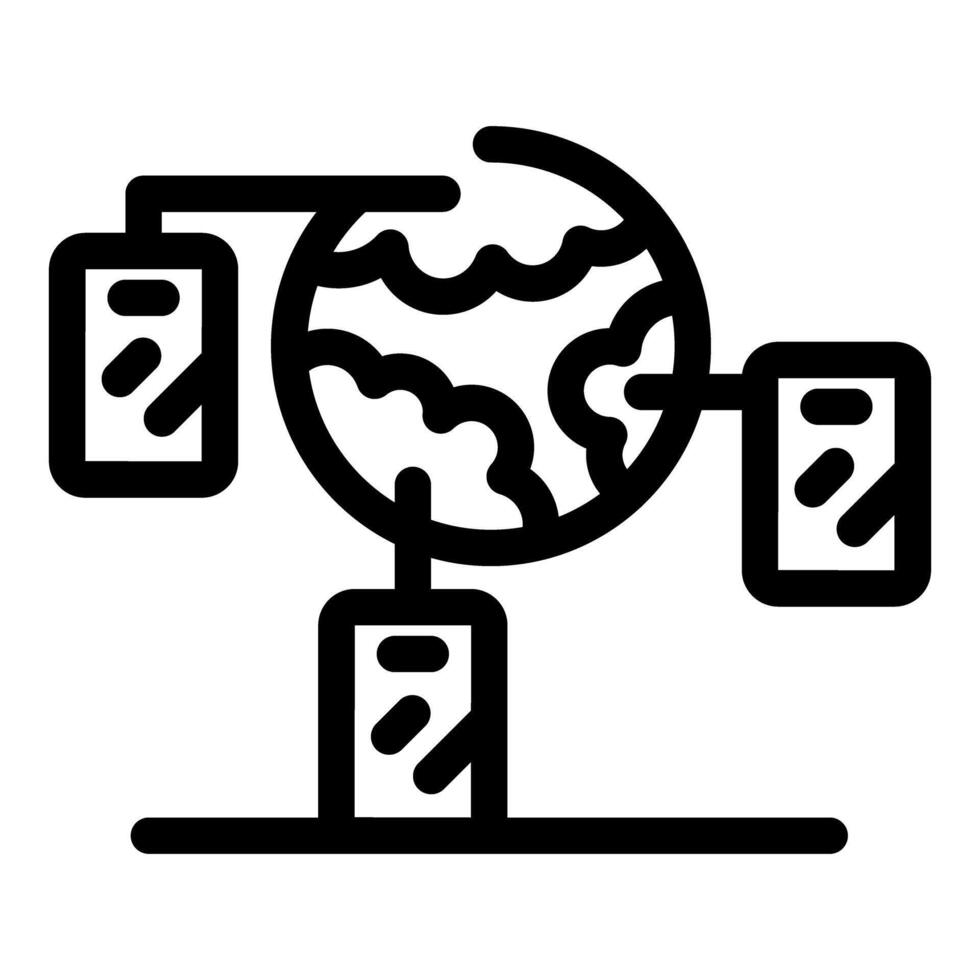 Global network connecting mobile devices around the world vector