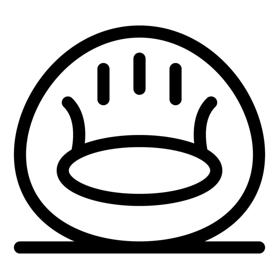 Modern round chair with three vertical stripes inside a circle and a base vector