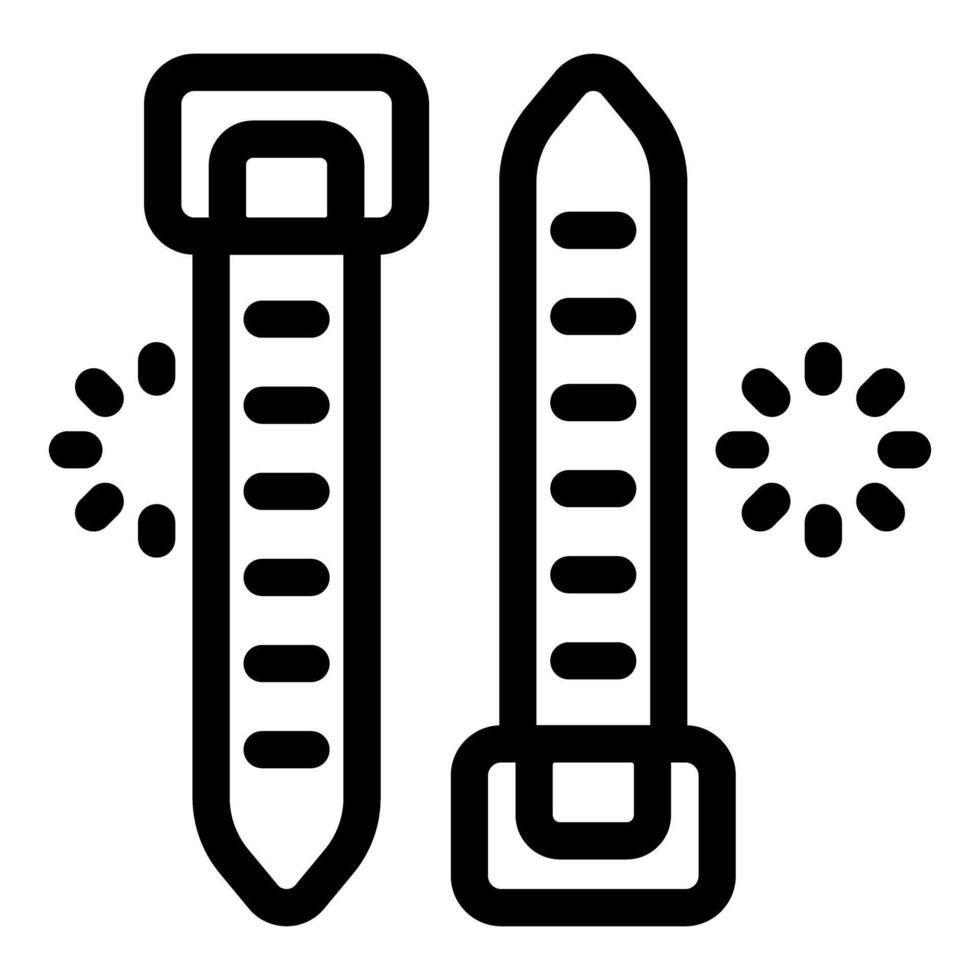 Cable ties are being tightened and locked, zip ties fastening process vector