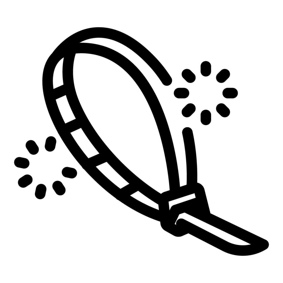 Nylon cable tie being tightened and making sparks vector