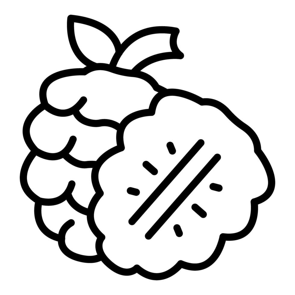 Shining raspberry fruit modern simple line art logo vector