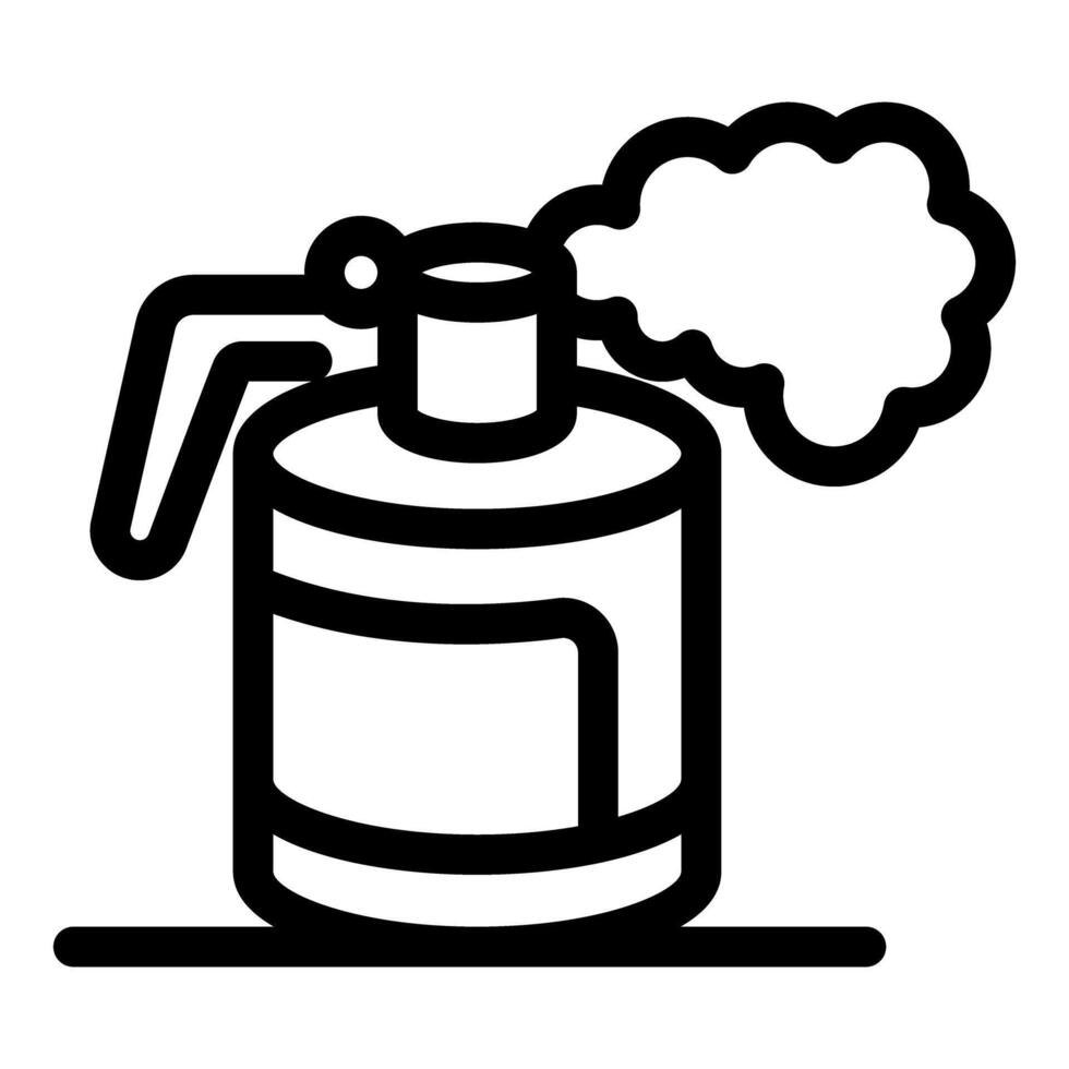 Smoke grenade releasing a cloud of smoke, military equipment icon vector