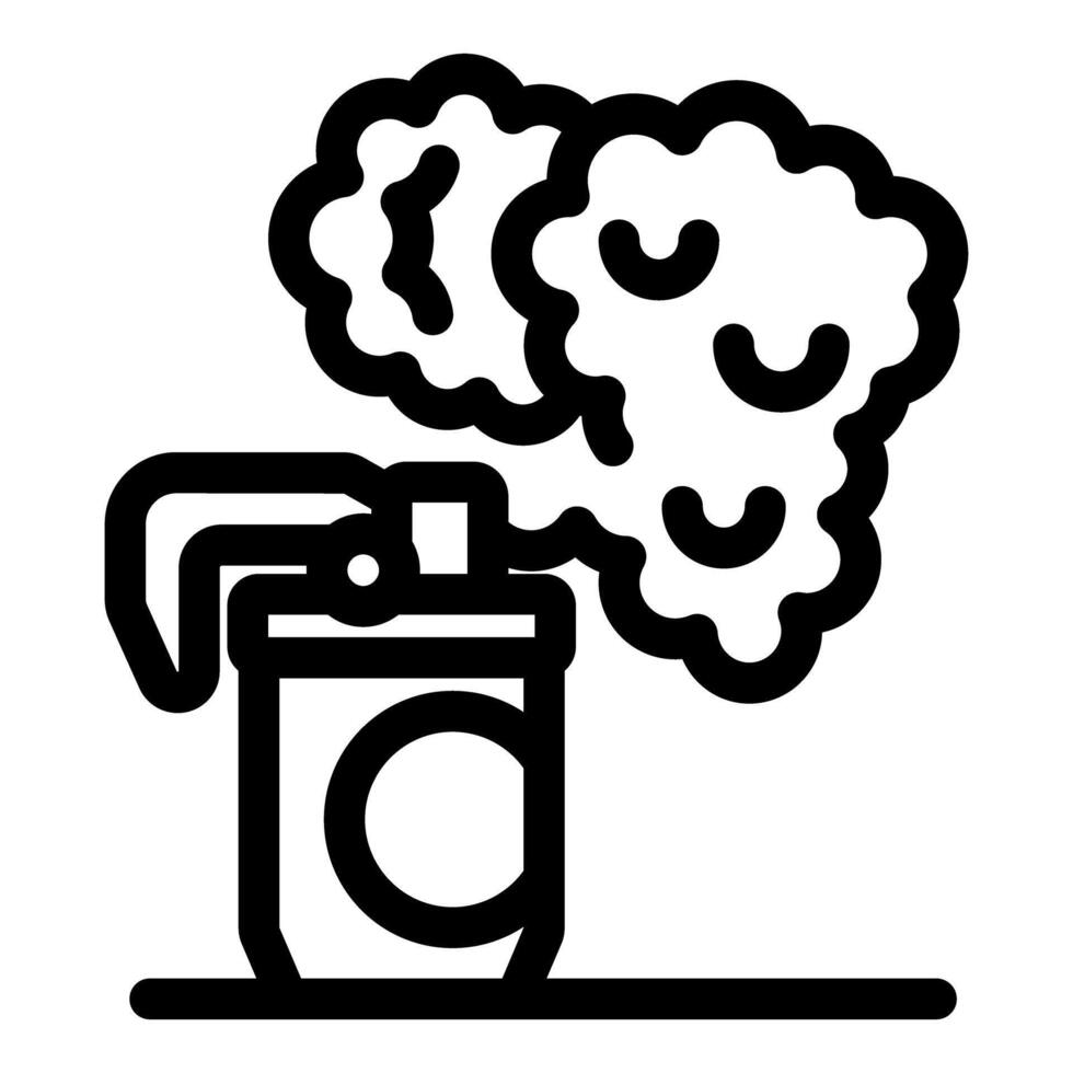 Smoke bomb releasing a cloud of thick smoke vector