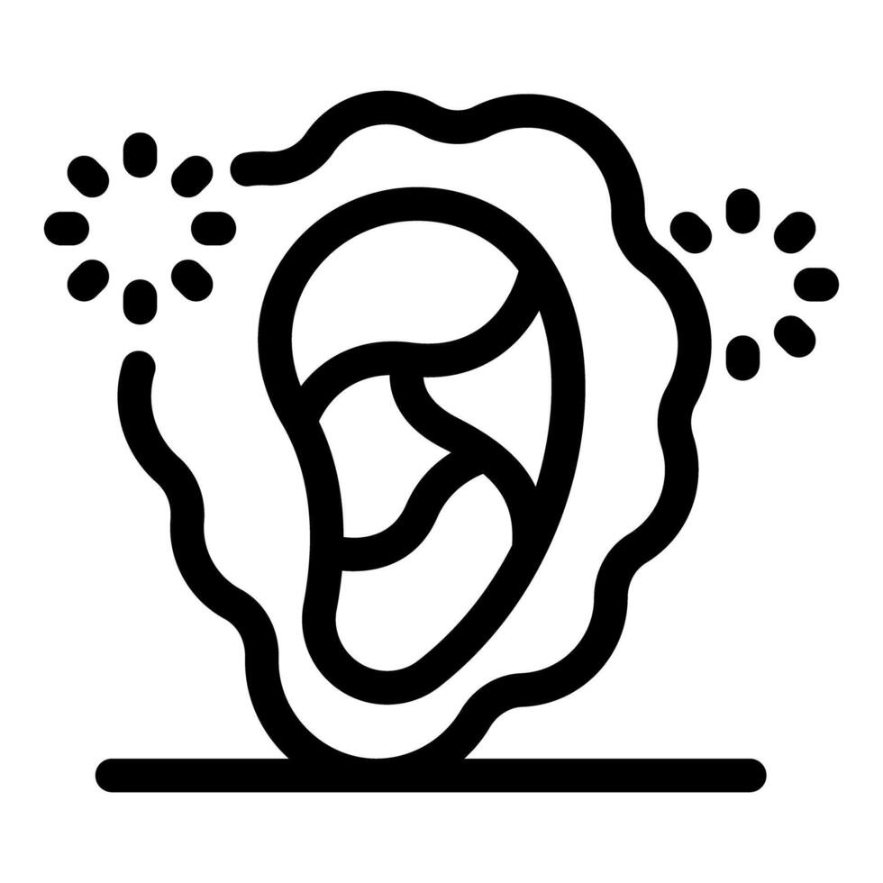 Ear infection causing pain and discomfort, medical icon representing otitis vector