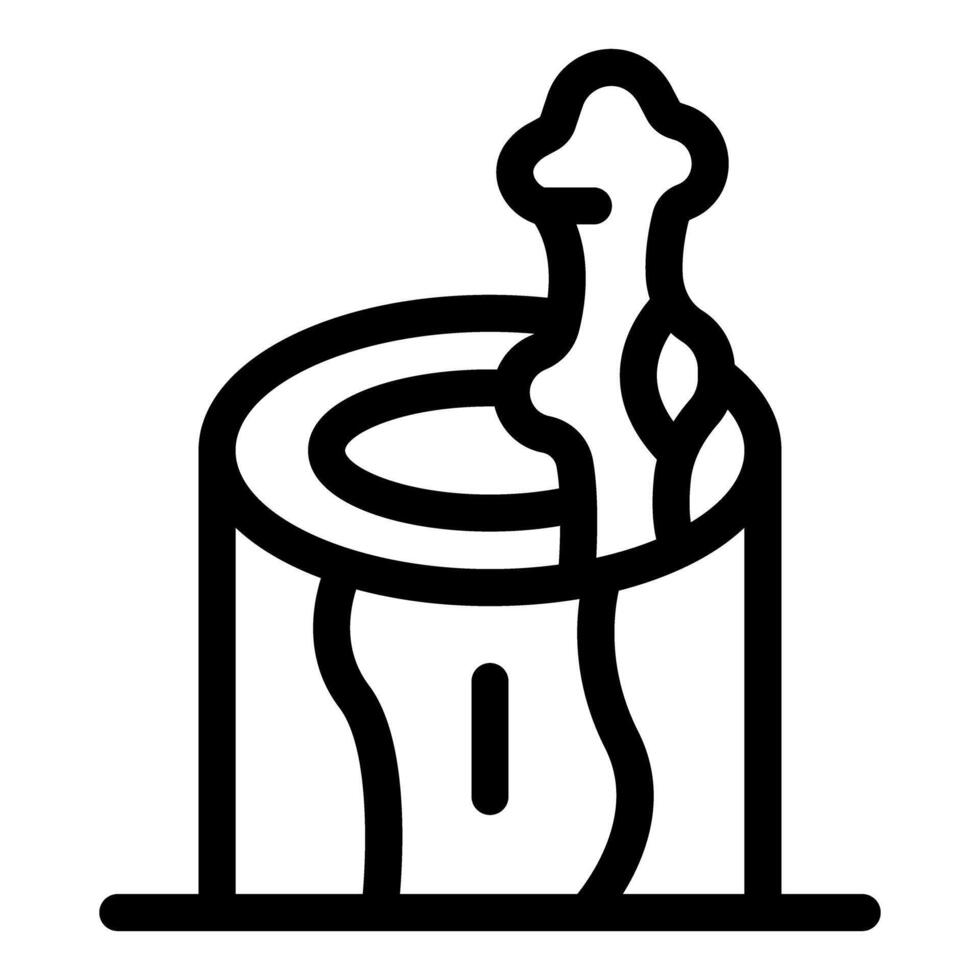Resin dripping from a cut tree trunk creating a puddle on top vector