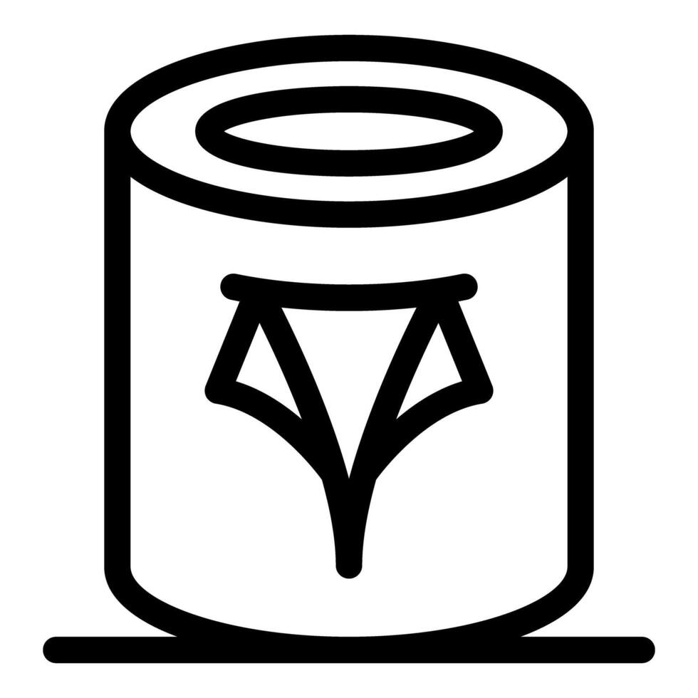 Open paint bucket with paintbrush icon showing renovation and creativity vector