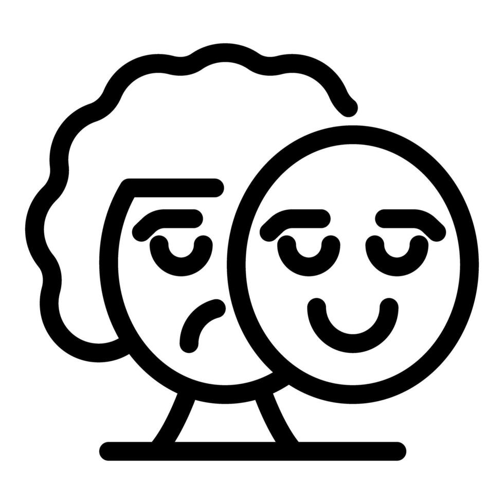 Bipolar disorder showing two opposite emotions, happy and sad vector