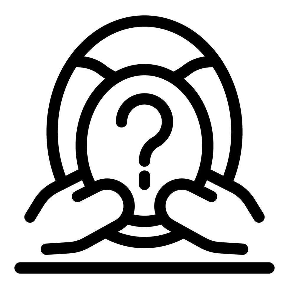 Hands holding steering wheel with question mark, driving uncertainty concept vector