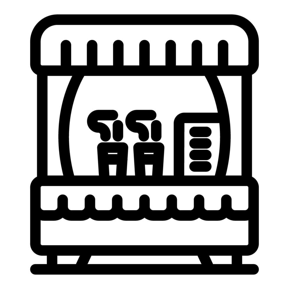 Street food stall selling hot dogs and drinks at local market vector
