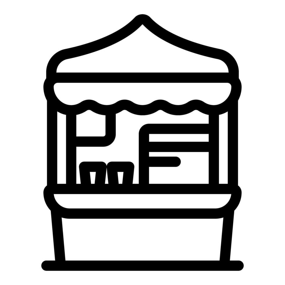 Street food stall selling drinks and snacks at local market vector
