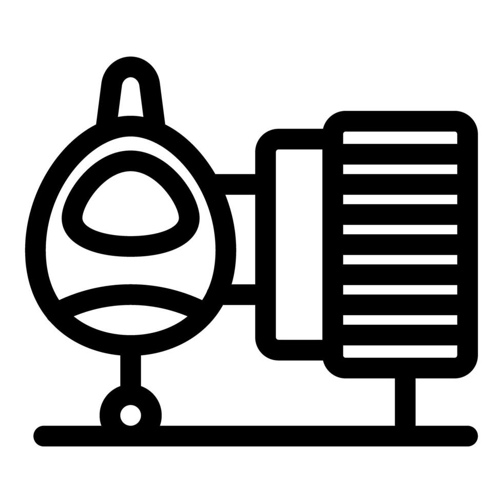 Small helicopter charging at charging station icon, electric future of aviation vector