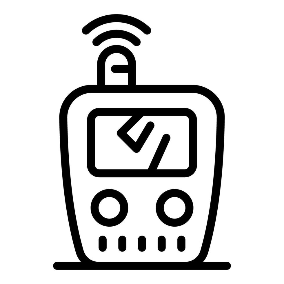 Walkie talkie sending signal with display and buttons vector