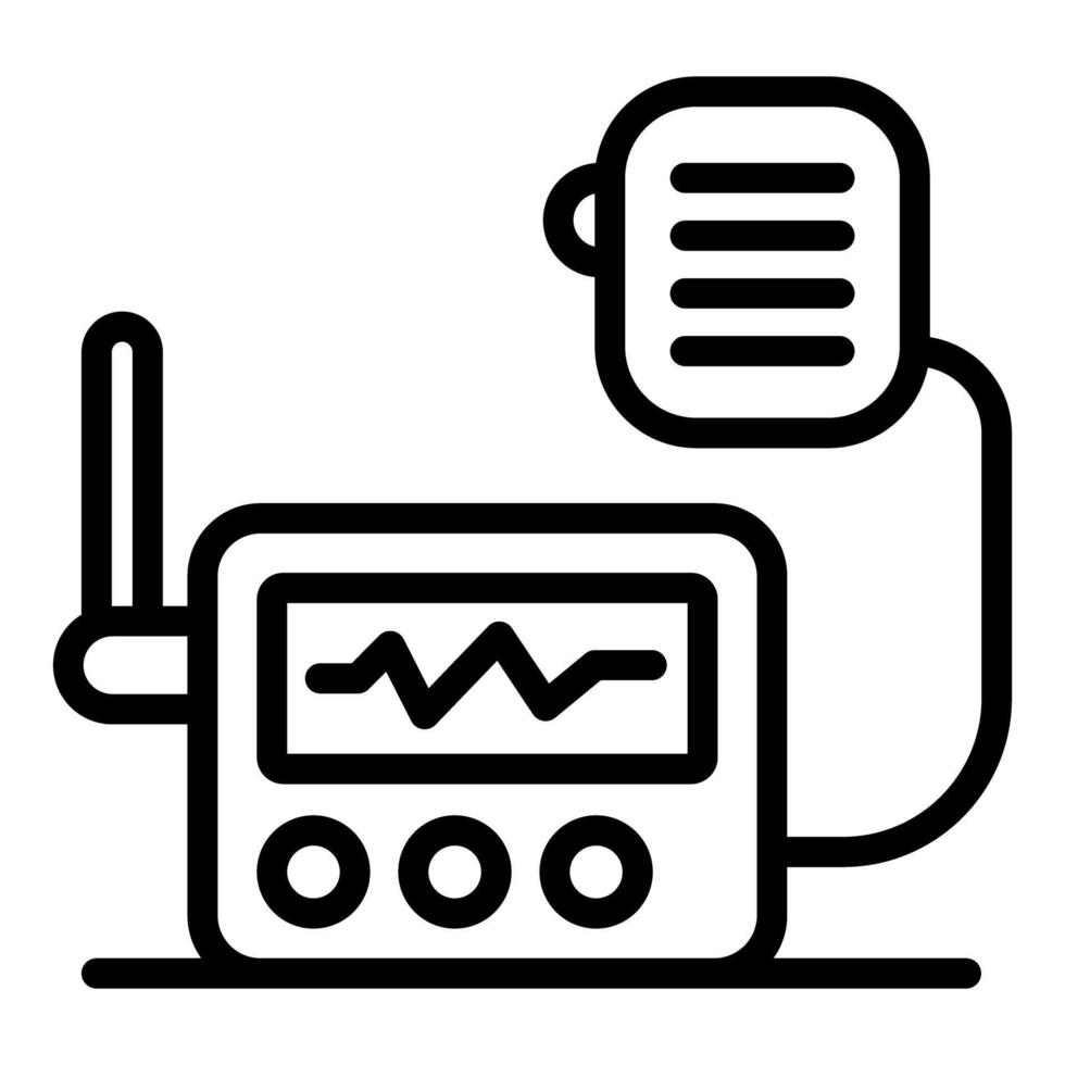 Radio transceiver receiving signal with displaying pulse line vector