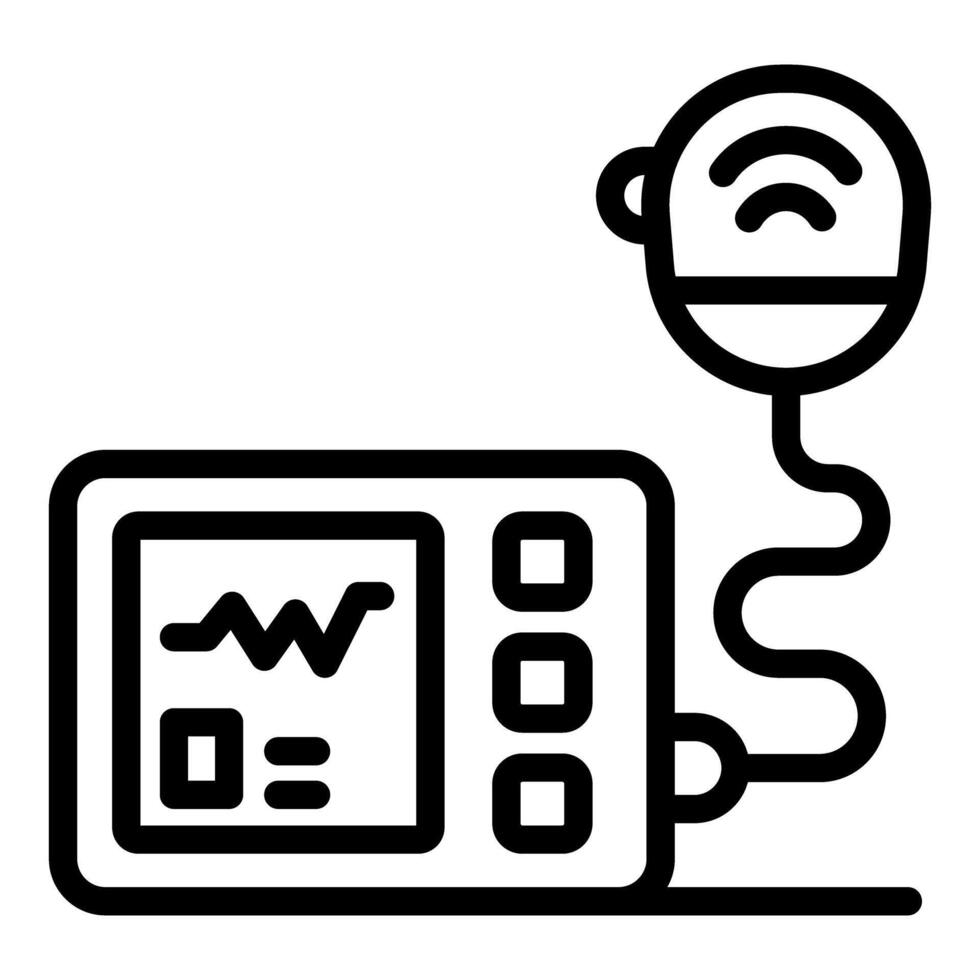 Wireless fetal doppler measuring baby heartbeat and displaying it on monitor vector