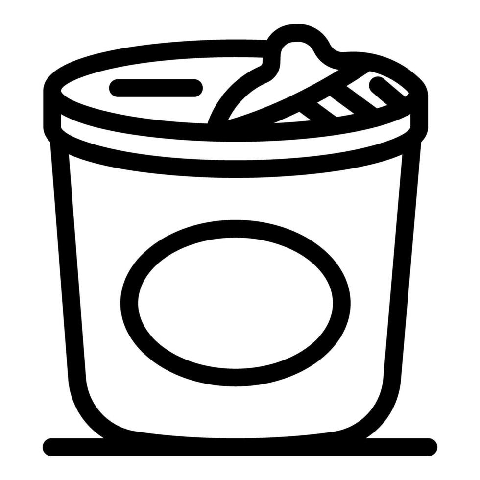 Opened yogurt cup with foil lid and blank label for branding vector
