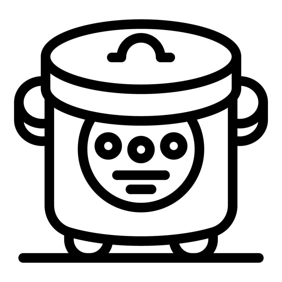 Modern multi cooker steaming rice on kitchen counter vector