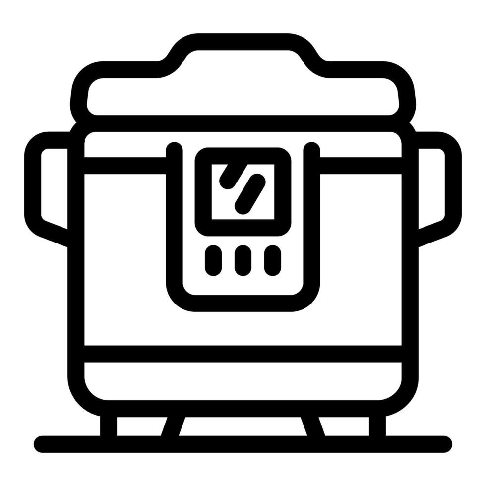 Modern multi cooker with digital display and controls, simplifying cooking vector