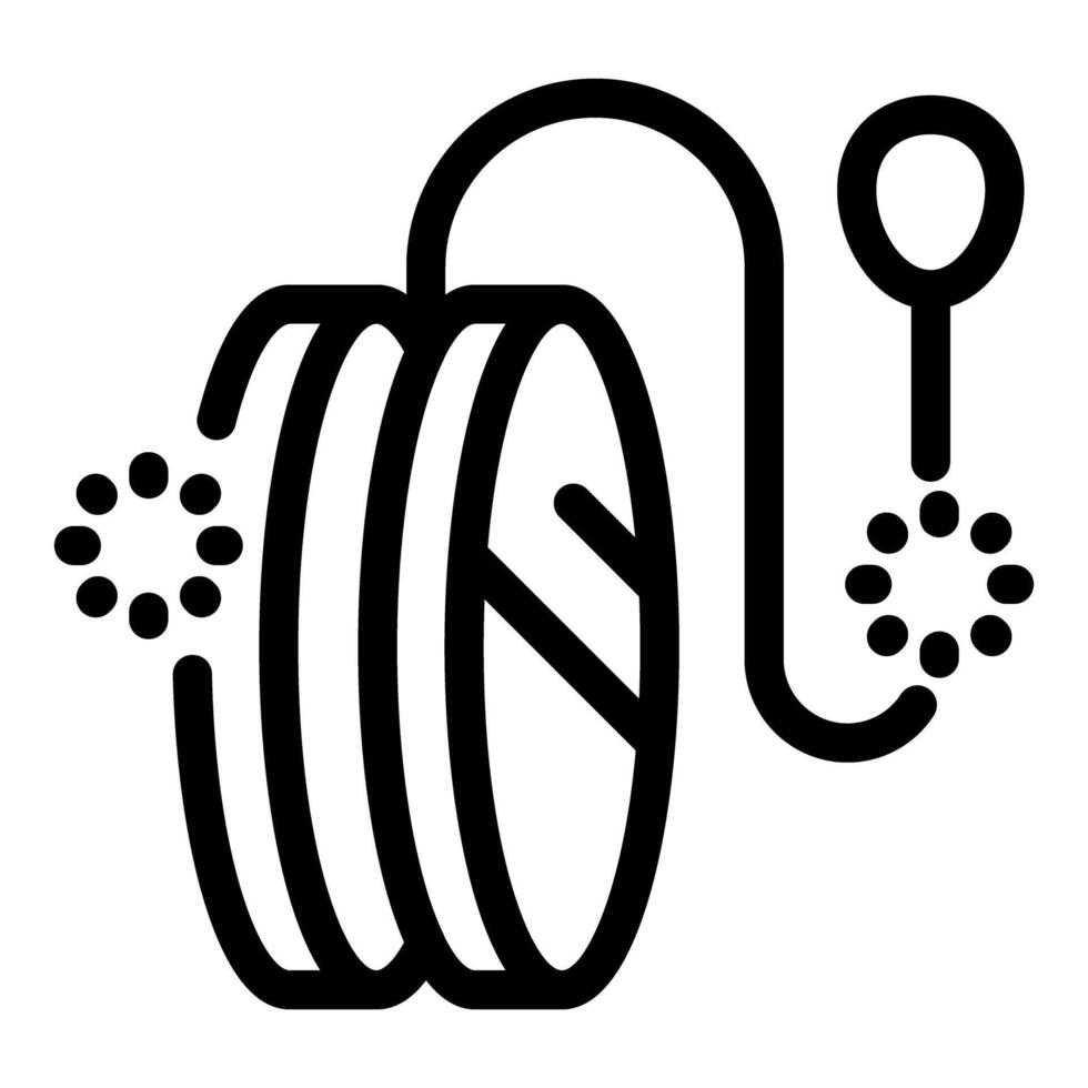 Yo yo toy with spinning motion effect, entertainment icon in thick line style vector