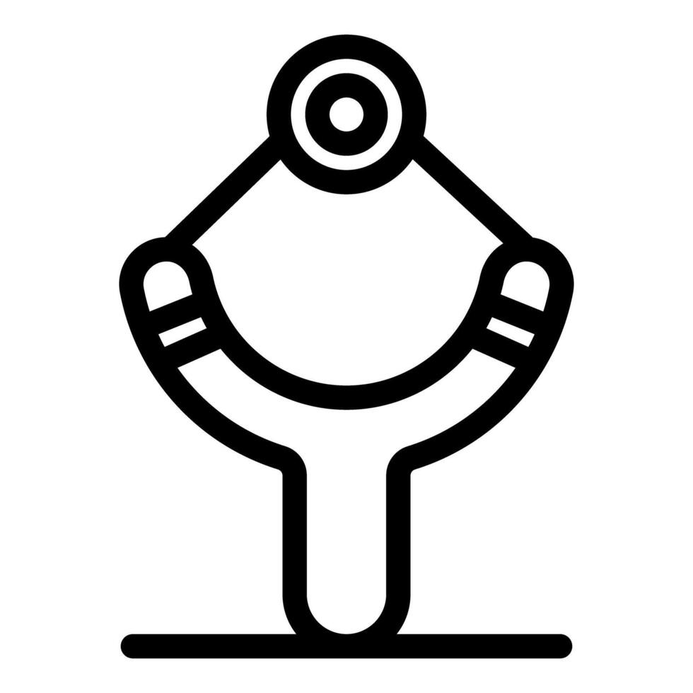 Wooden slingshot aiming target, hunting and hobby concept vector
