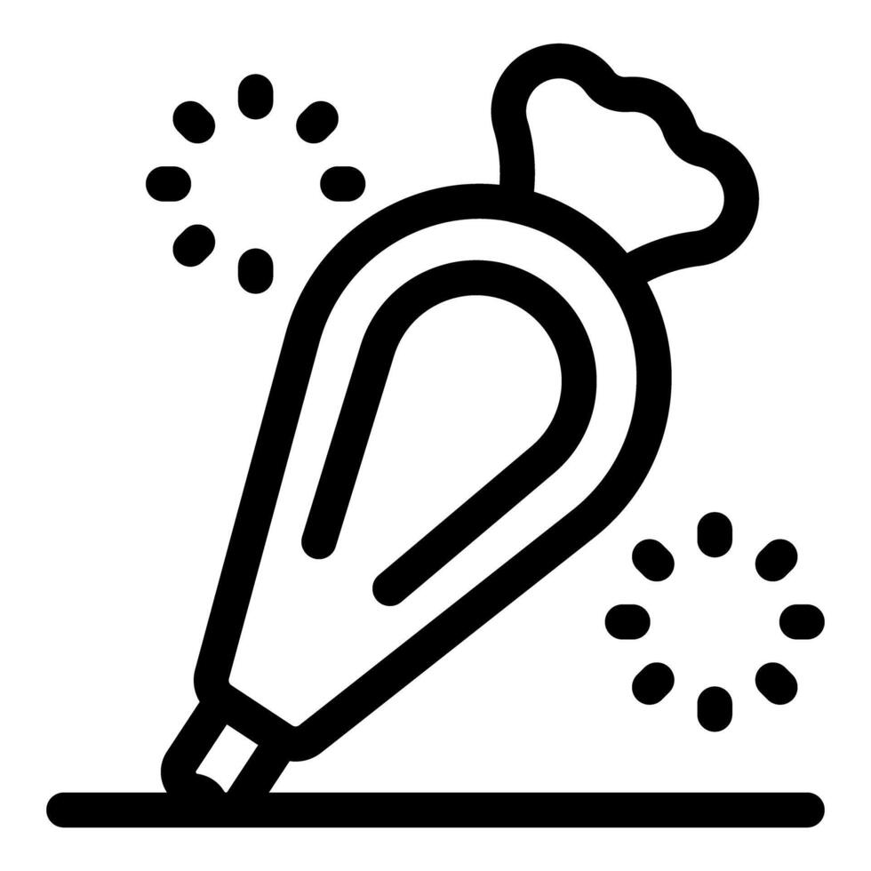 Pastry bag squeezing icing onto cake, piping bag for decorating cakes and desserts vector