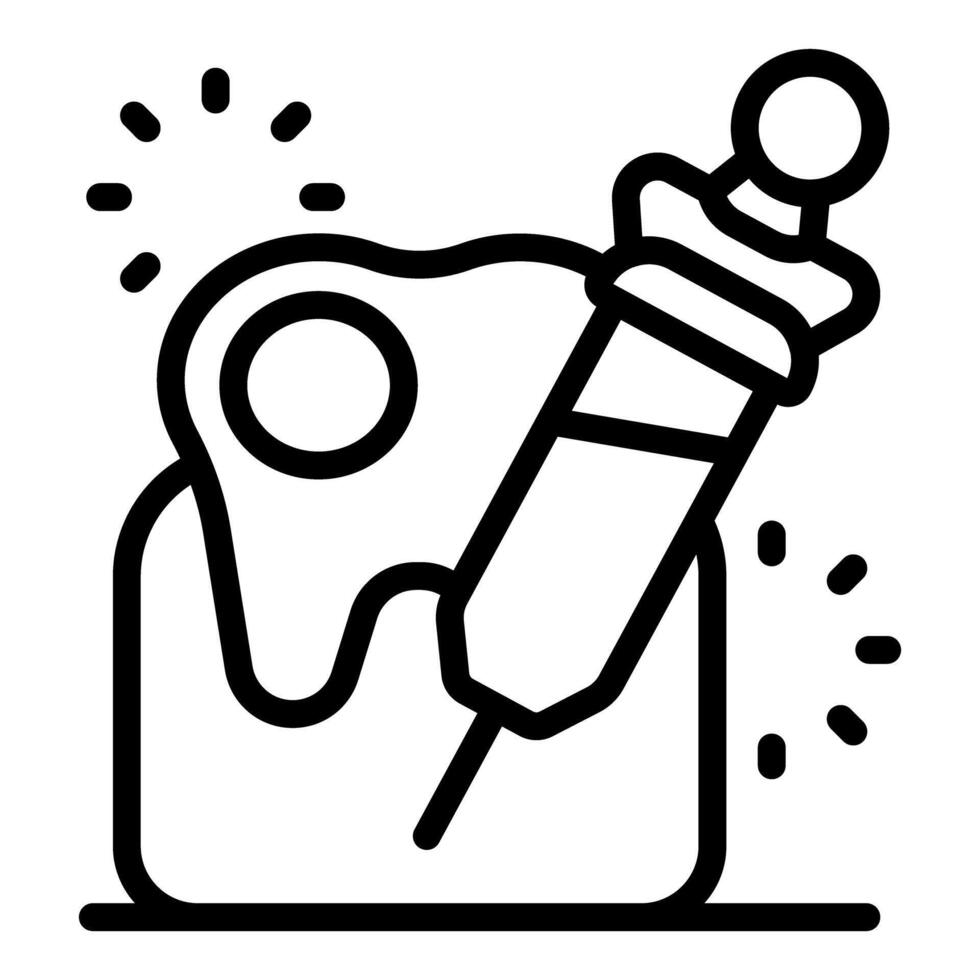 Dentist applying dental sealant, protecting teeth from cavities vector
