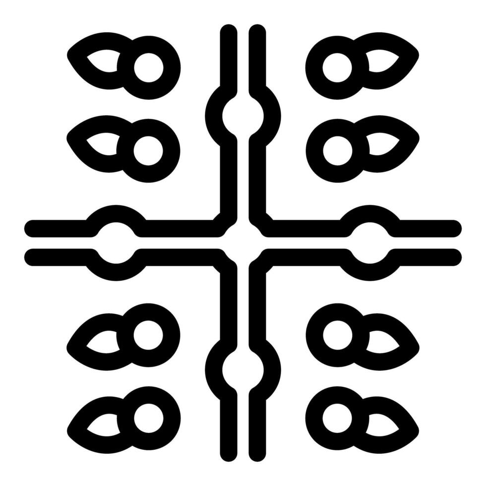 Electronic circuit board connecting components with wires and dots vector