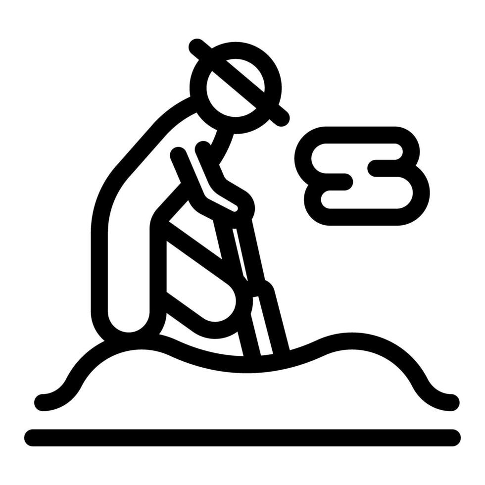 Archeologist digging with metal detector and soil sample icon vector