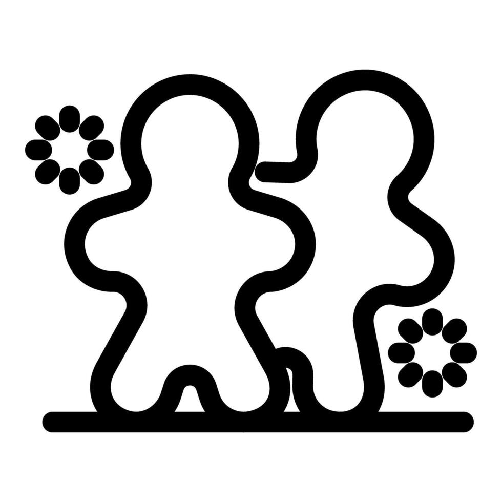 Two gingerbread men embracing, celebrating christmas holiday vector