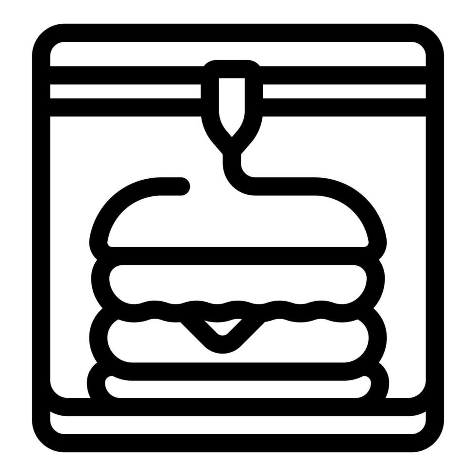 3d printer creating a burger, innovative food production technology vector