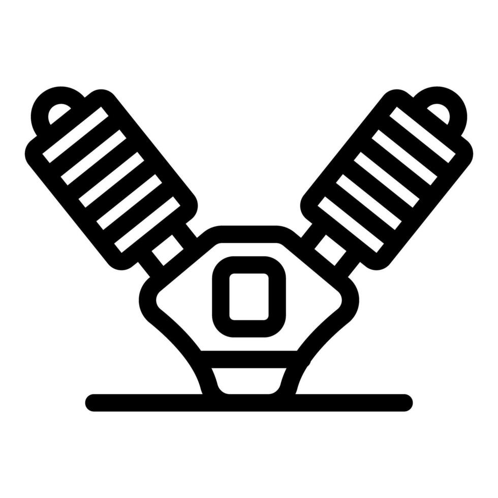 Car engine pistons and connecting rods working together vector