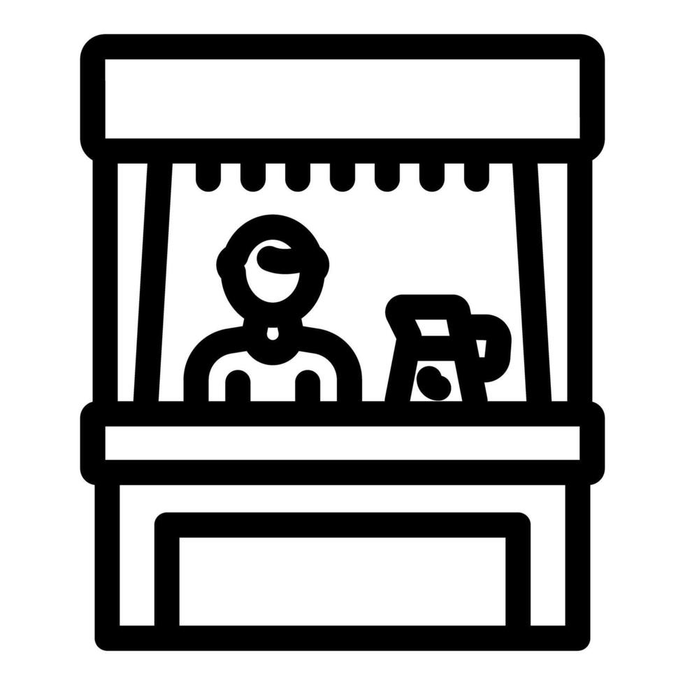 Street food vendor selling snacks at outdoor market stall vector