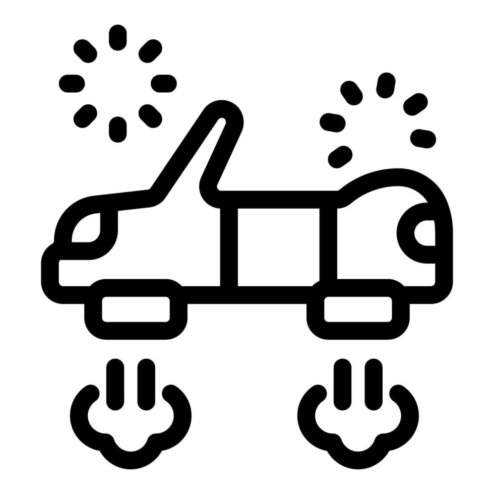 Futuristic flying car hovering with smoke emission vector