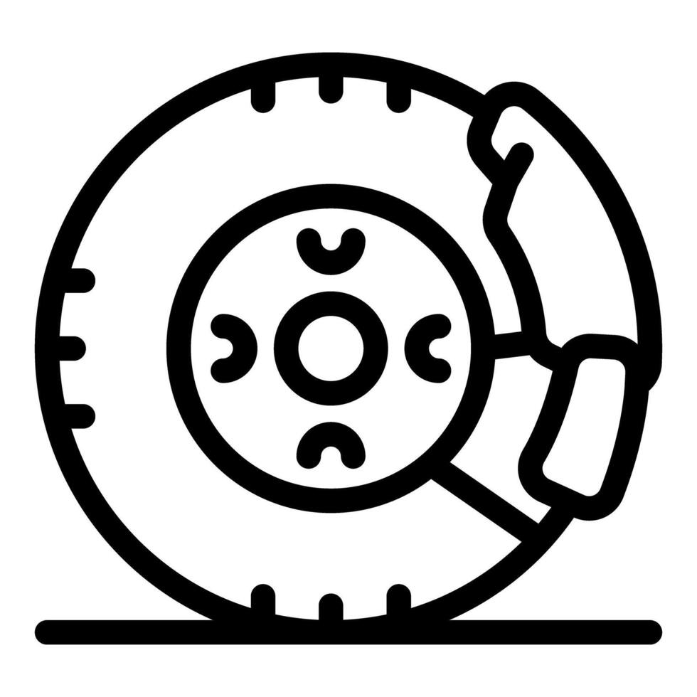 Car brake disc and caliper ensuring safe driving vector
