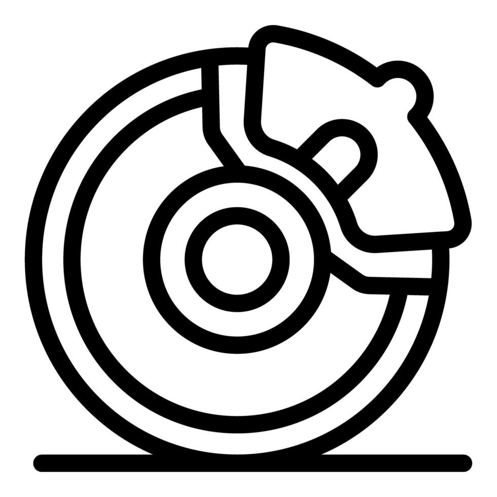 A black and white icon of a wheel vector