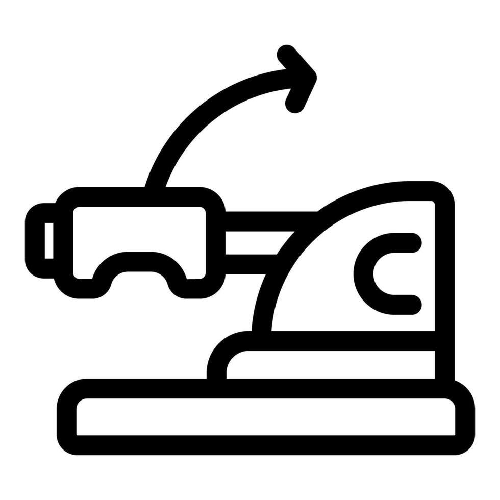 Vr device sending data to computer with arrow symbol for wireless connection vector