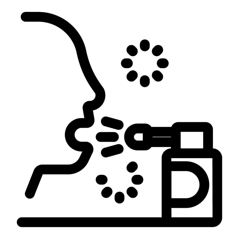 Doctor using breath freshener for halitosis treatment and oral hygiene vector