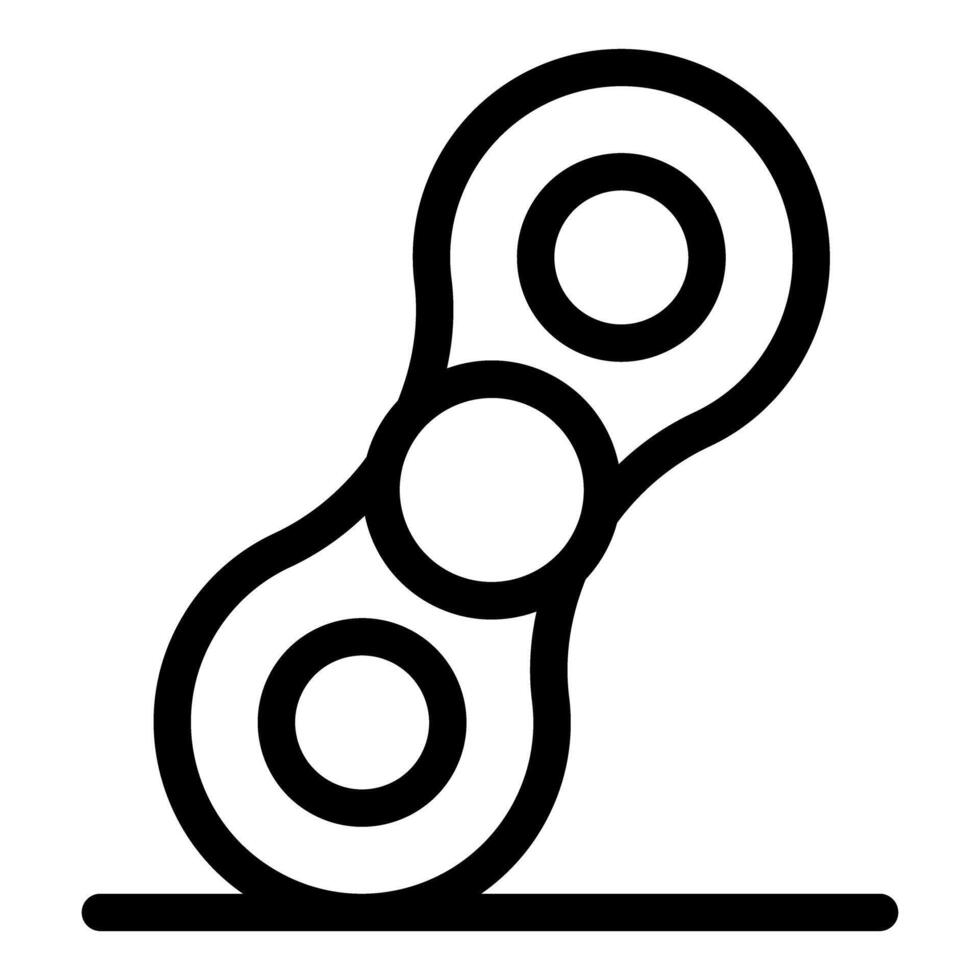 Hand spinner toy icon, rotating metal toy outline style vector