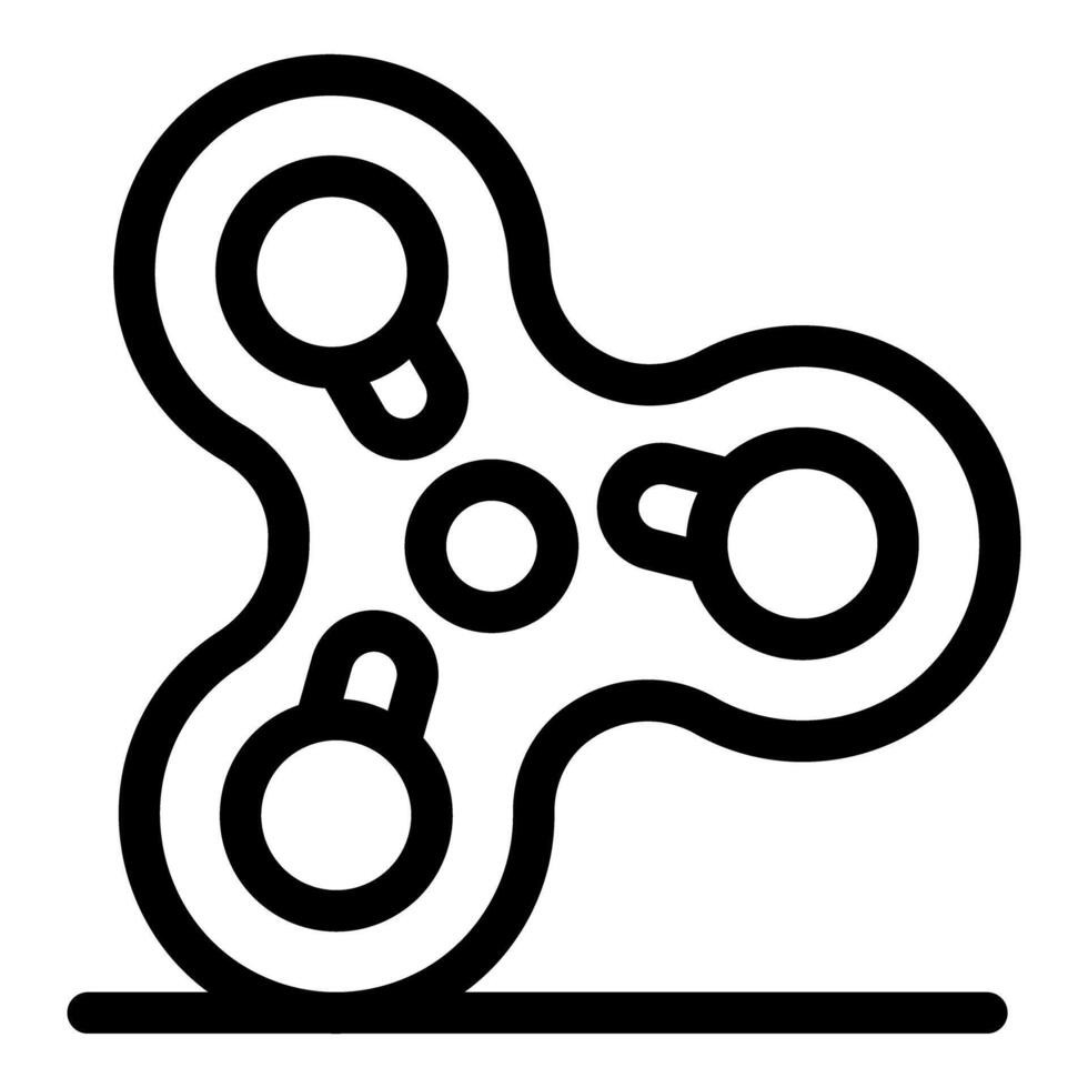 Hand spinner toy icon, outline style rotating stress reliever gadget vector