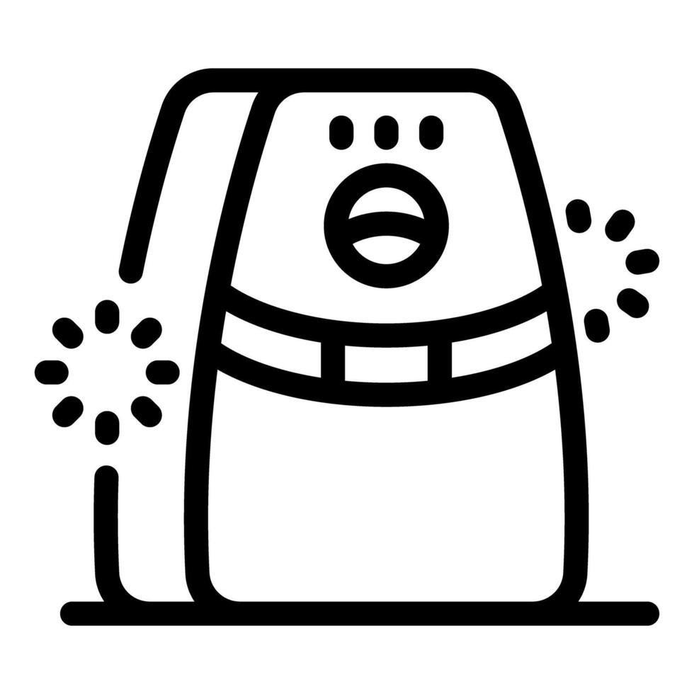 Modern air purifier removing dust and allergens, improving indoor air quality vector
