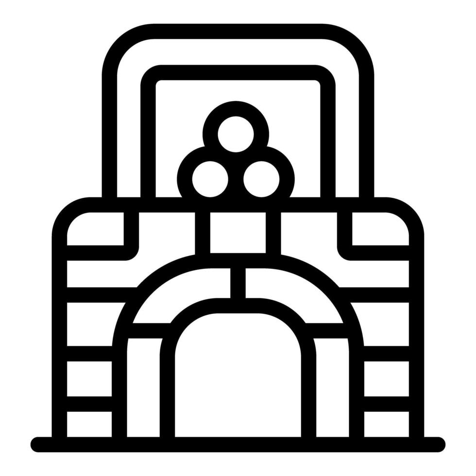 Authentic pizza oven baking delicious pizzas in italian restaurant vector