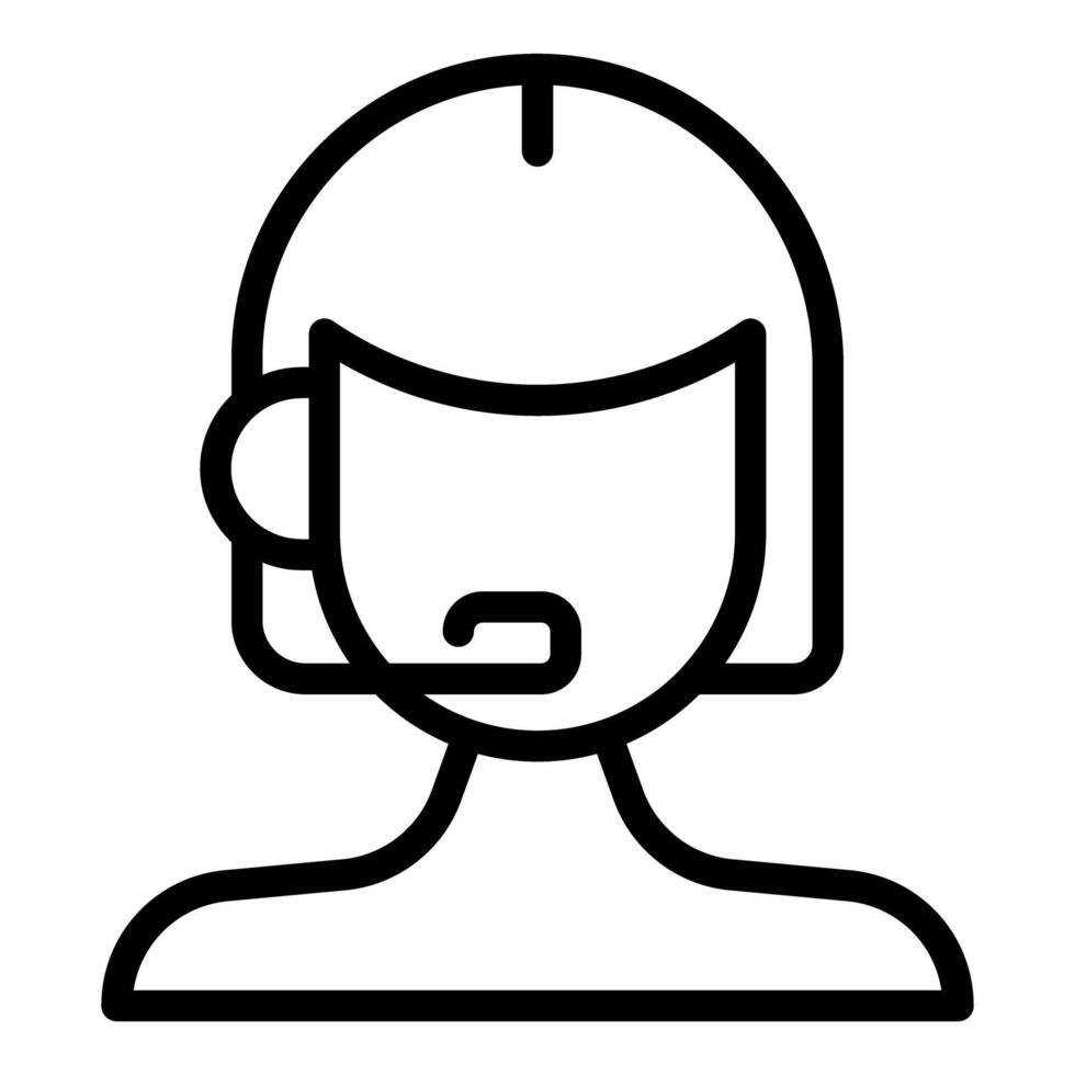 Call center operator talking on headset, providing customer support vector