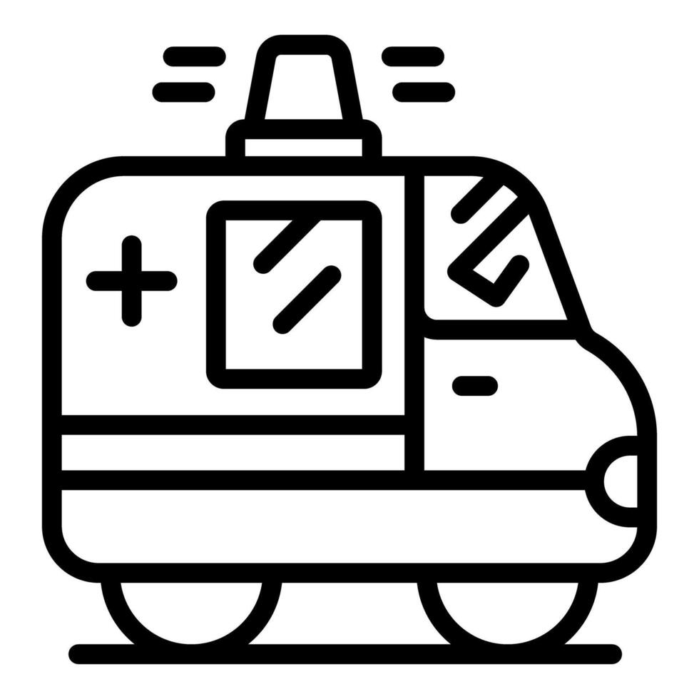 Ambulance car rushing to hospital with flashing siren light vector