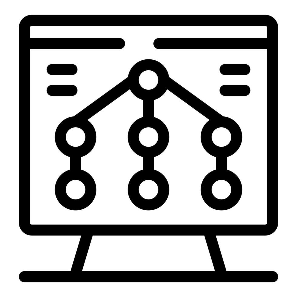 Monitor showing hierarchical structure chart for business purposes vector