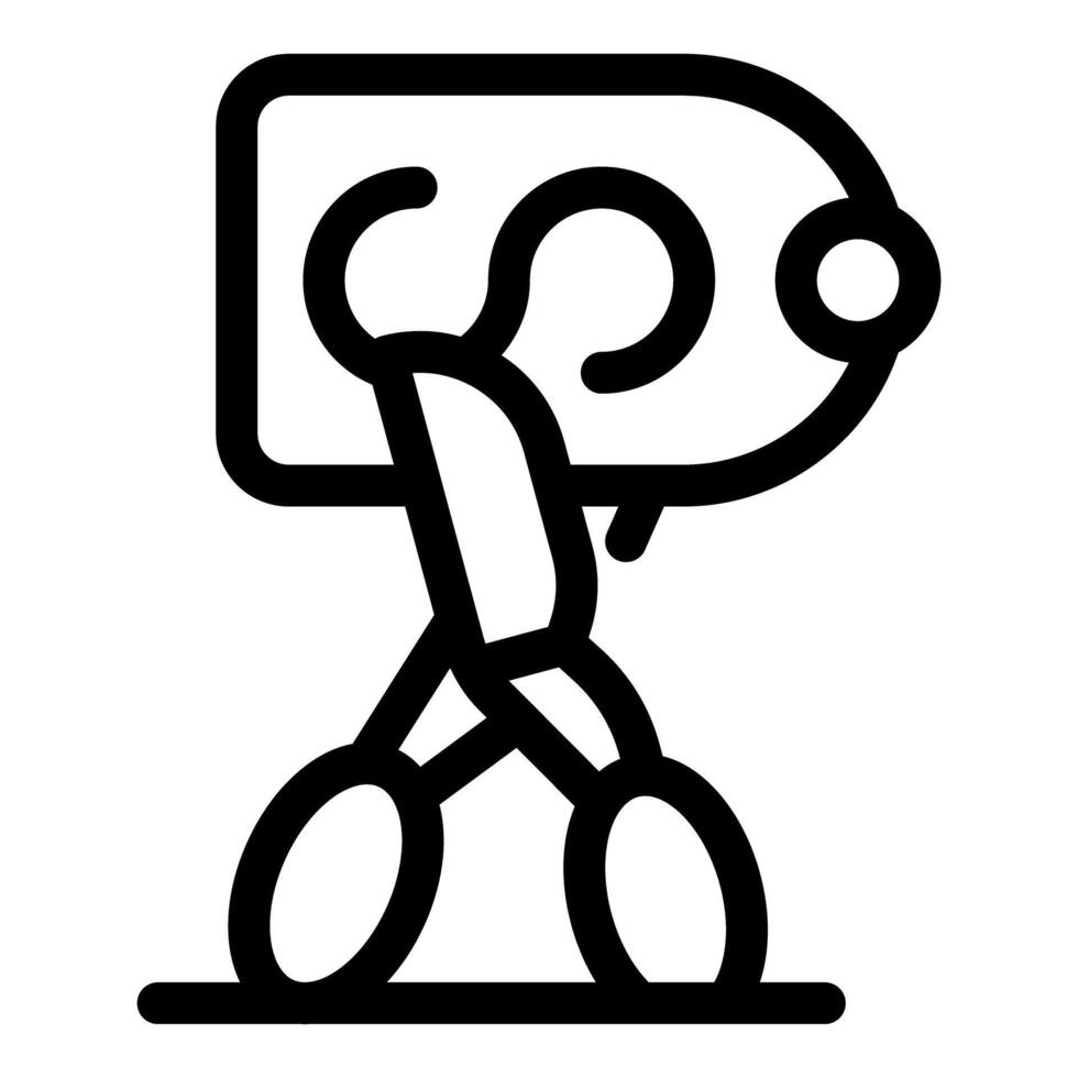 Scissors walking and carrying a price tag representing sales and discounts vector